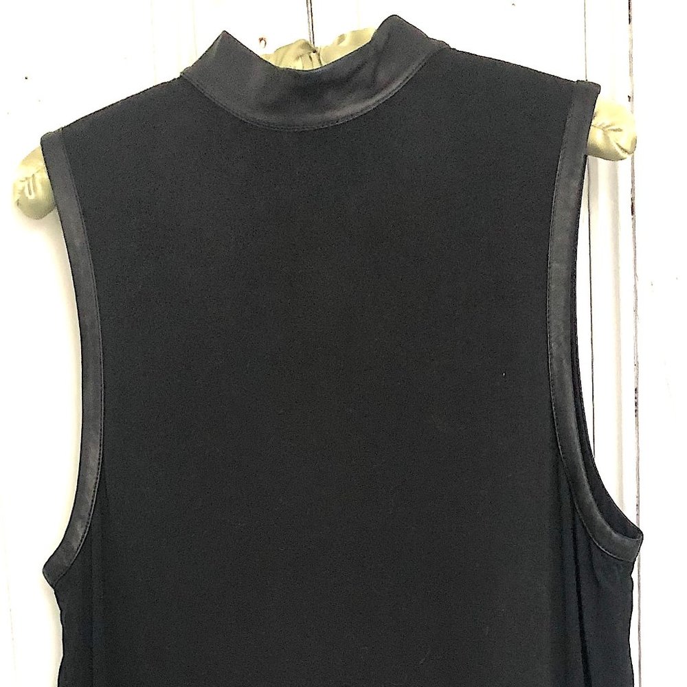 ALEXANDER WANG great LBD shift Dress w/ Leather collar & Trim, size 6. Org $425